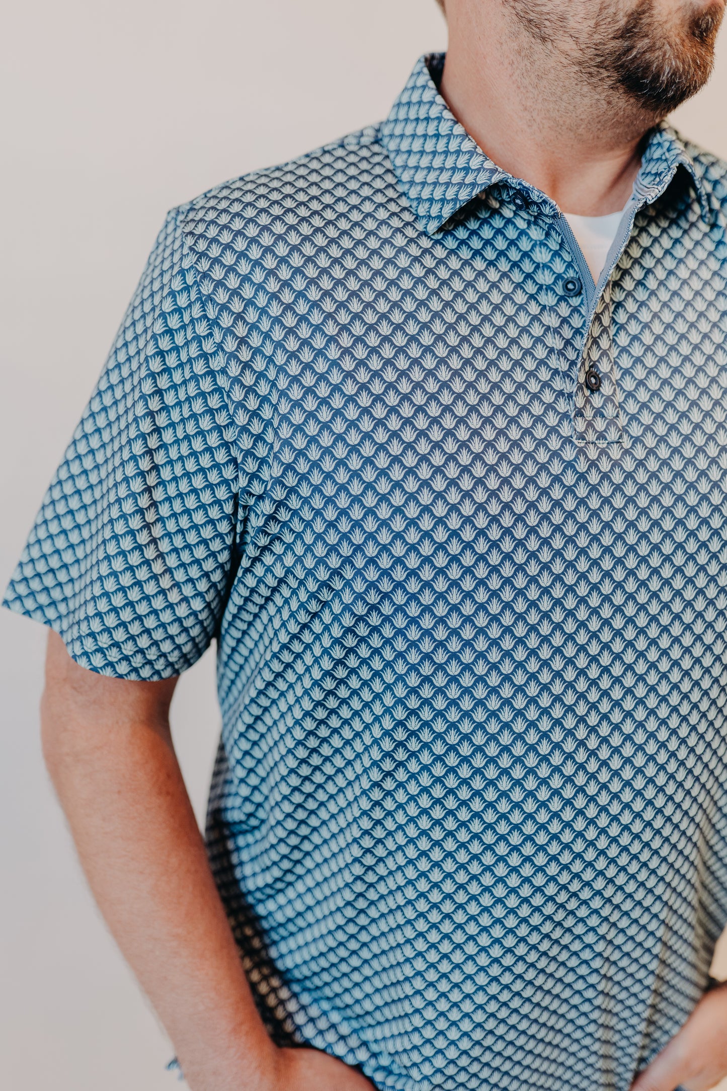 Flag & Anthem | Fridley Agave Print Polo | Navy Combo
