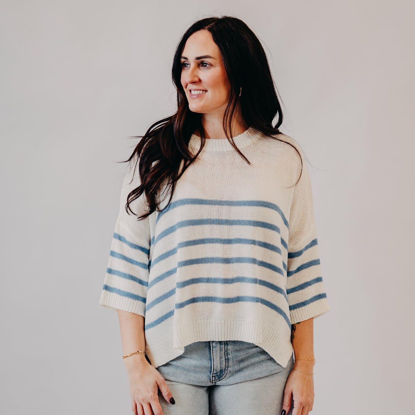 Wishlist | Striped Sweater | White-Blue