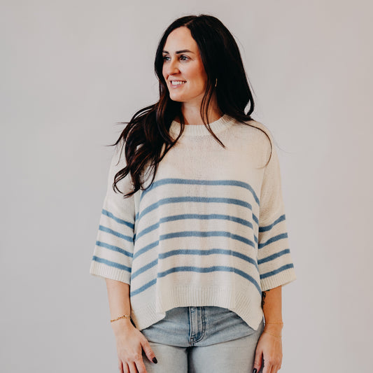 Wishlist | Striped Sweater | White-Blue