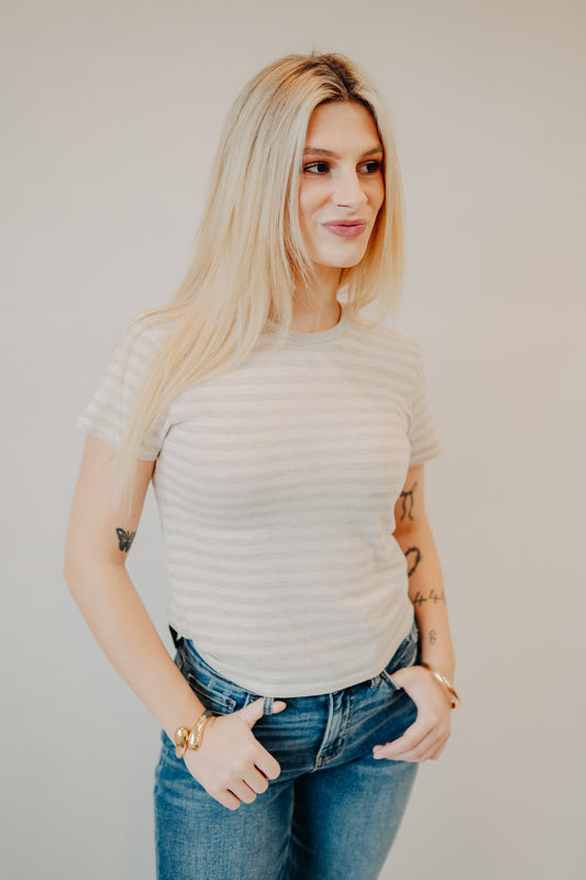 Z Supply | Tourist Striped Tee | Natural Heather