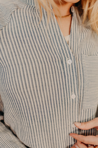 Thread & Supply | Maia Shirt | Ivory Blue
