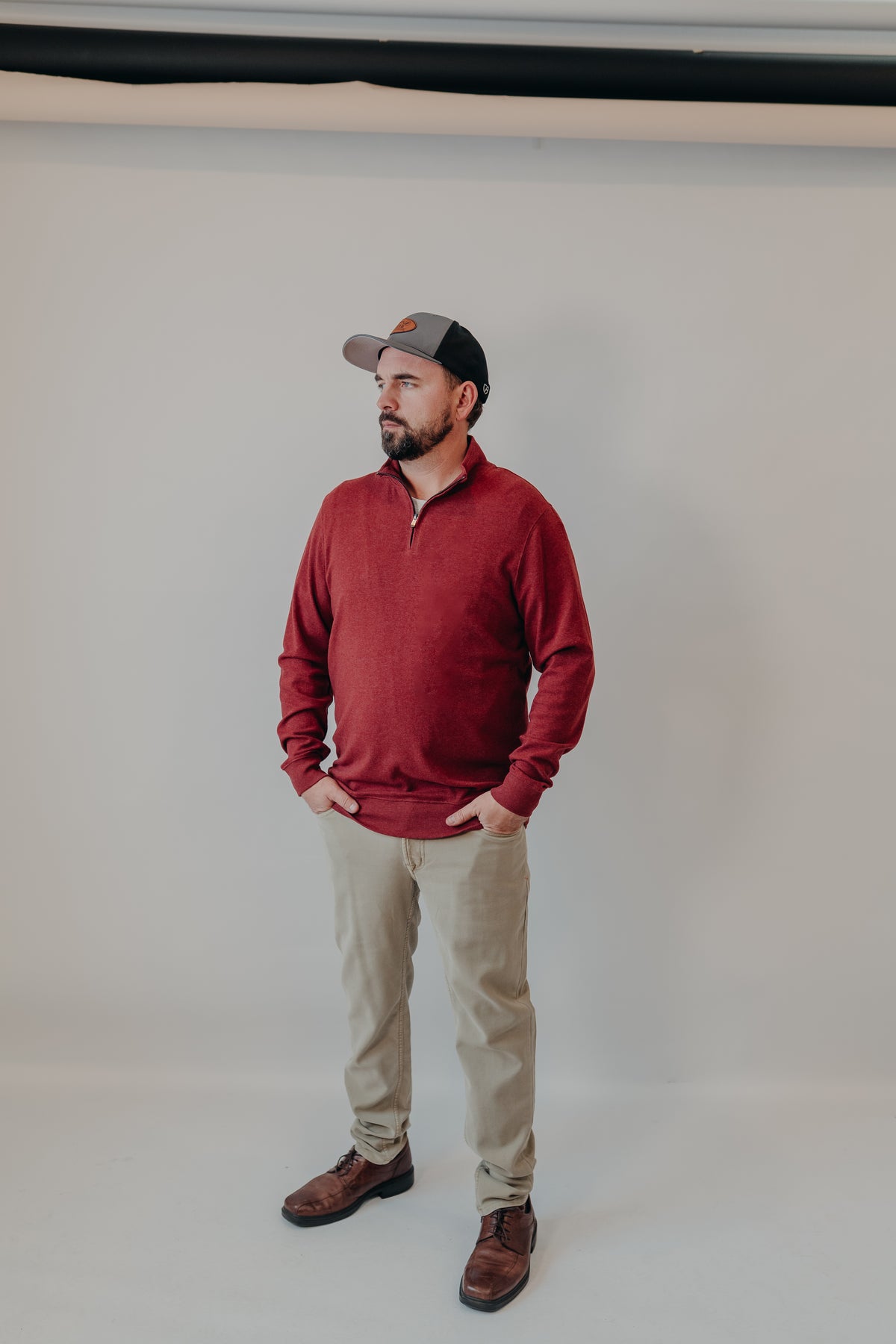 The Normal Brand | Puremeso Weekend Qtr Zip | Redwood