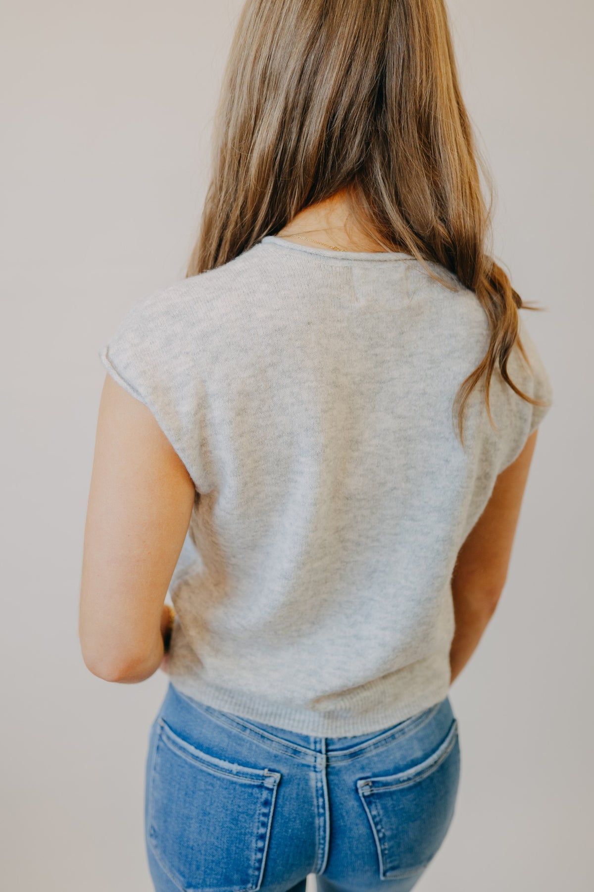 Blu Pepper | Raw Edge Lightweight Cardigan | Heather Grey
