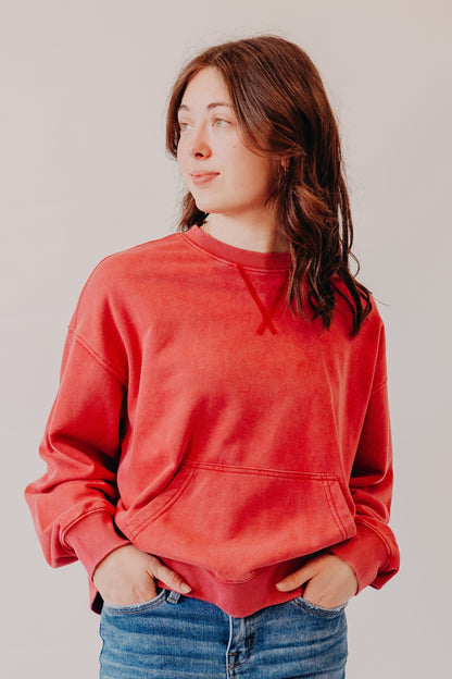 Wishlist | Washed Relaxed Sweatshirt | Cherry