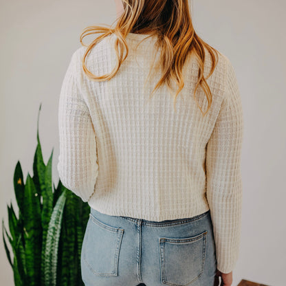 Gold Button Sweater | Ivory