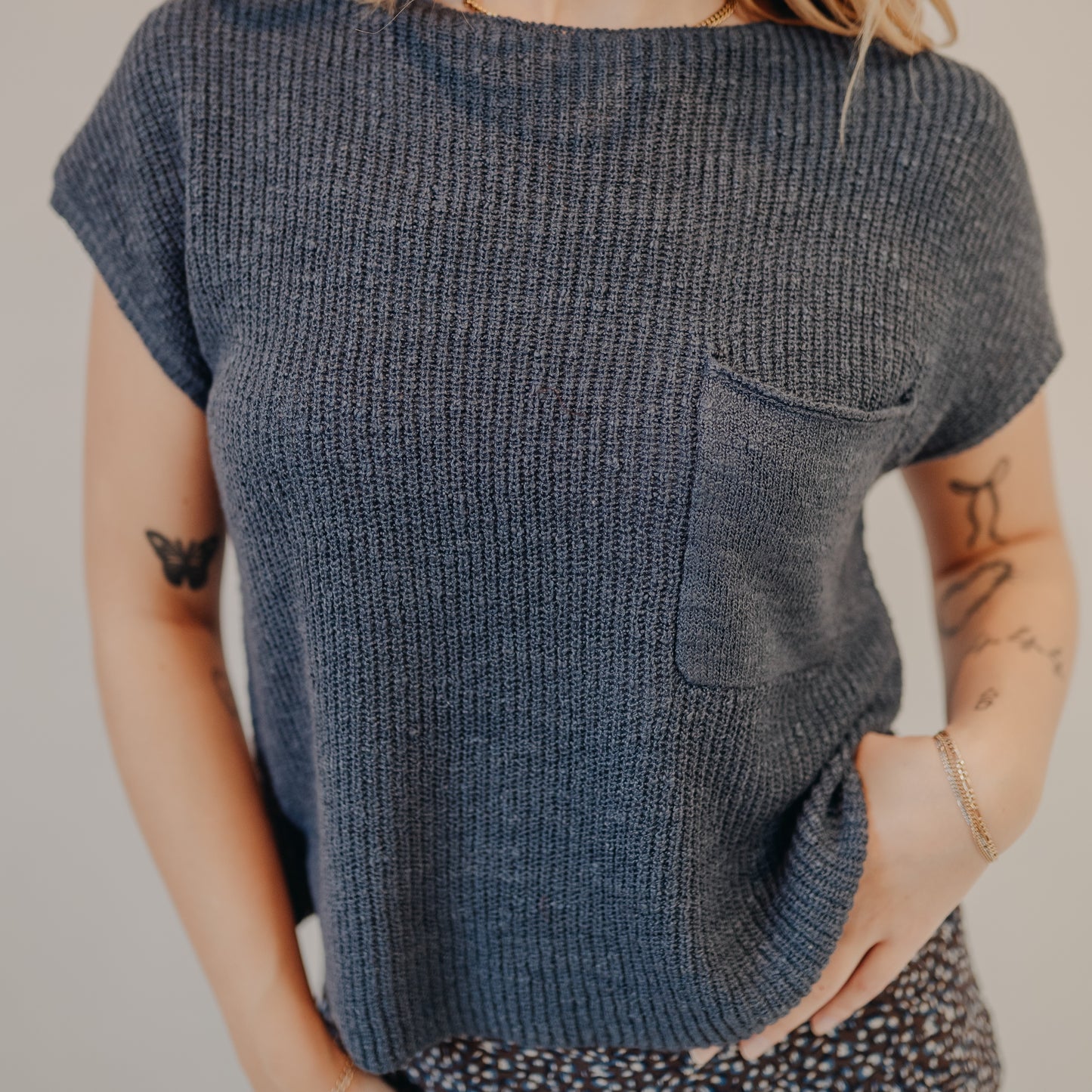 Be Cool | Pocket Cap Sleeve Dolman Top | Teal