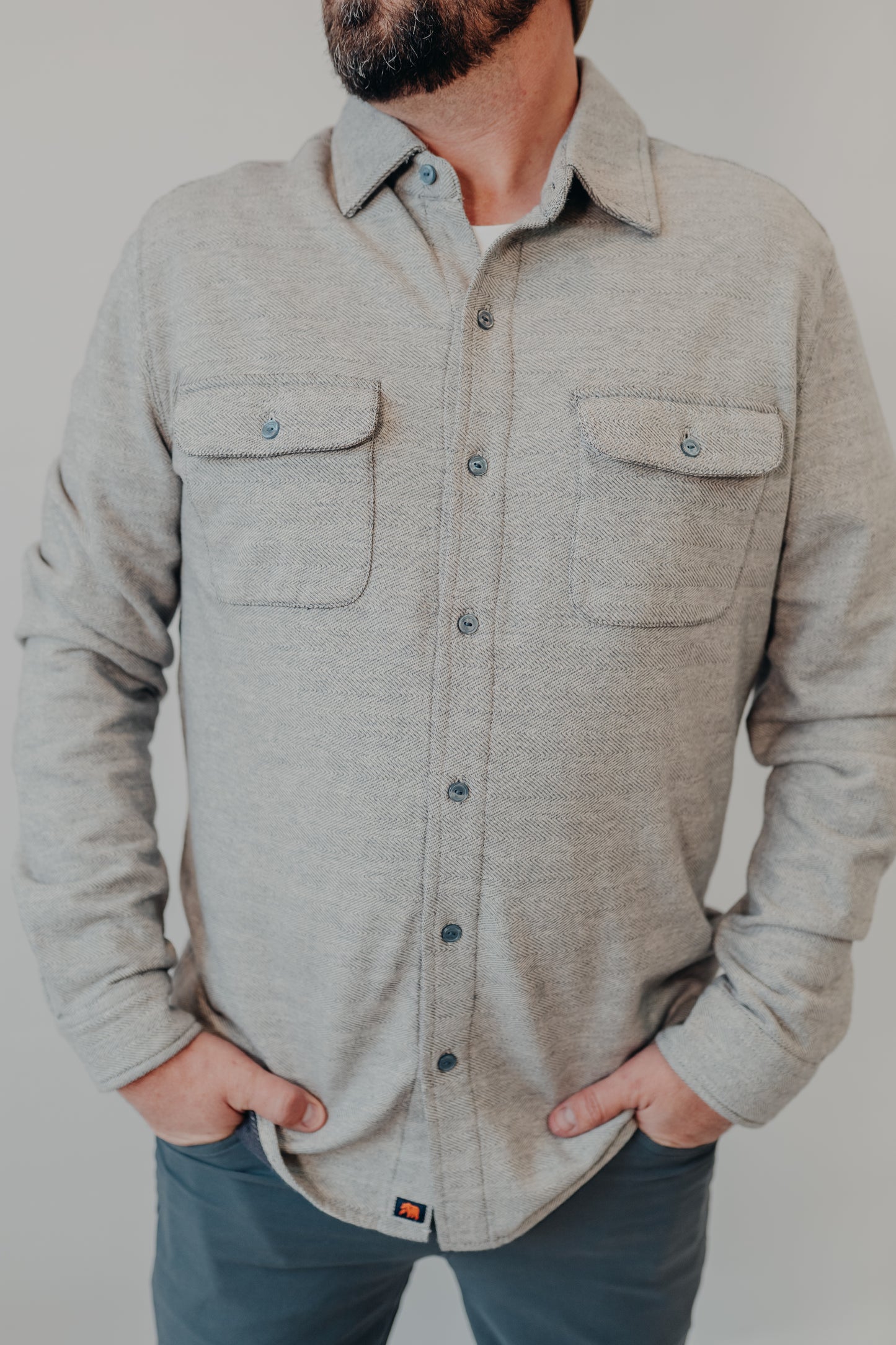 The Normal Brand | Textured Knit Everyday Shirt | Graphite