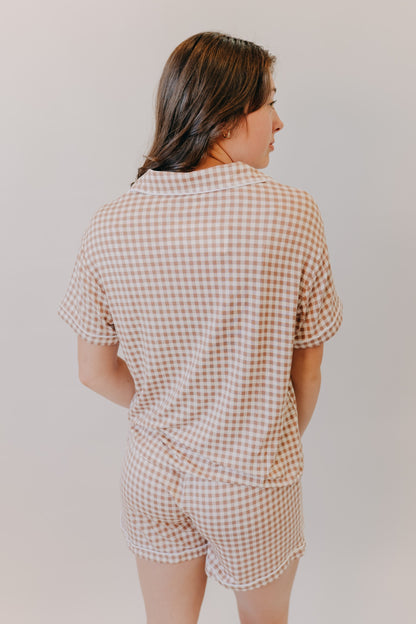 Thread & Supply | Nella Pajama Set of 2 | Ice Coffee Gingham