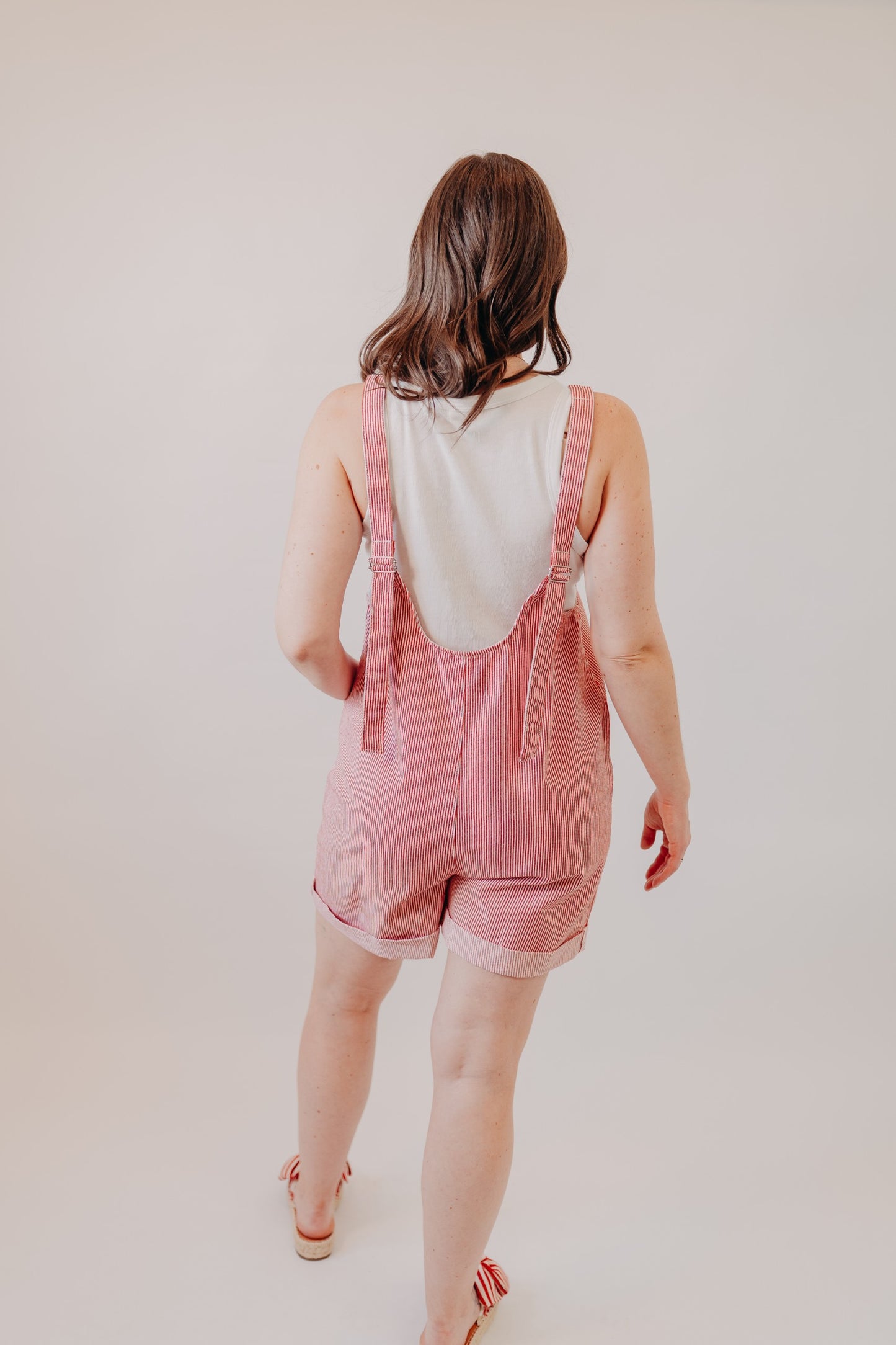 Wishlist | Striped Open Back Romper | Red White