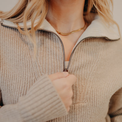 Thread & Supply | Celia Pullover | Taupe Heather