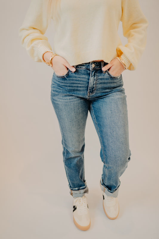 Vervet | High Rise Cuffed Straight | Nico