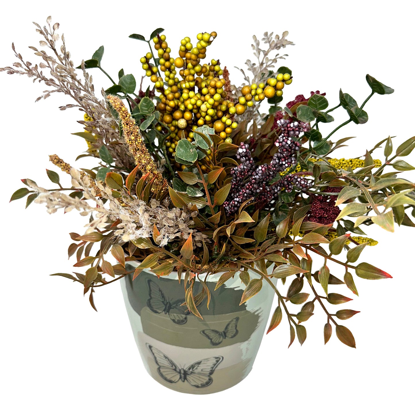 7" Butterfly Round Self-Watering Bamboo Pot