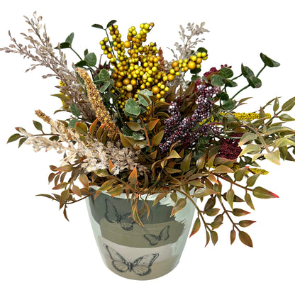 7" Butterfly Round Self-Watering Bamboo Pot