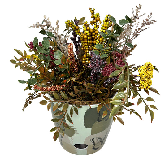 7" Butterfly Round Self-Watering Bamboo Pot