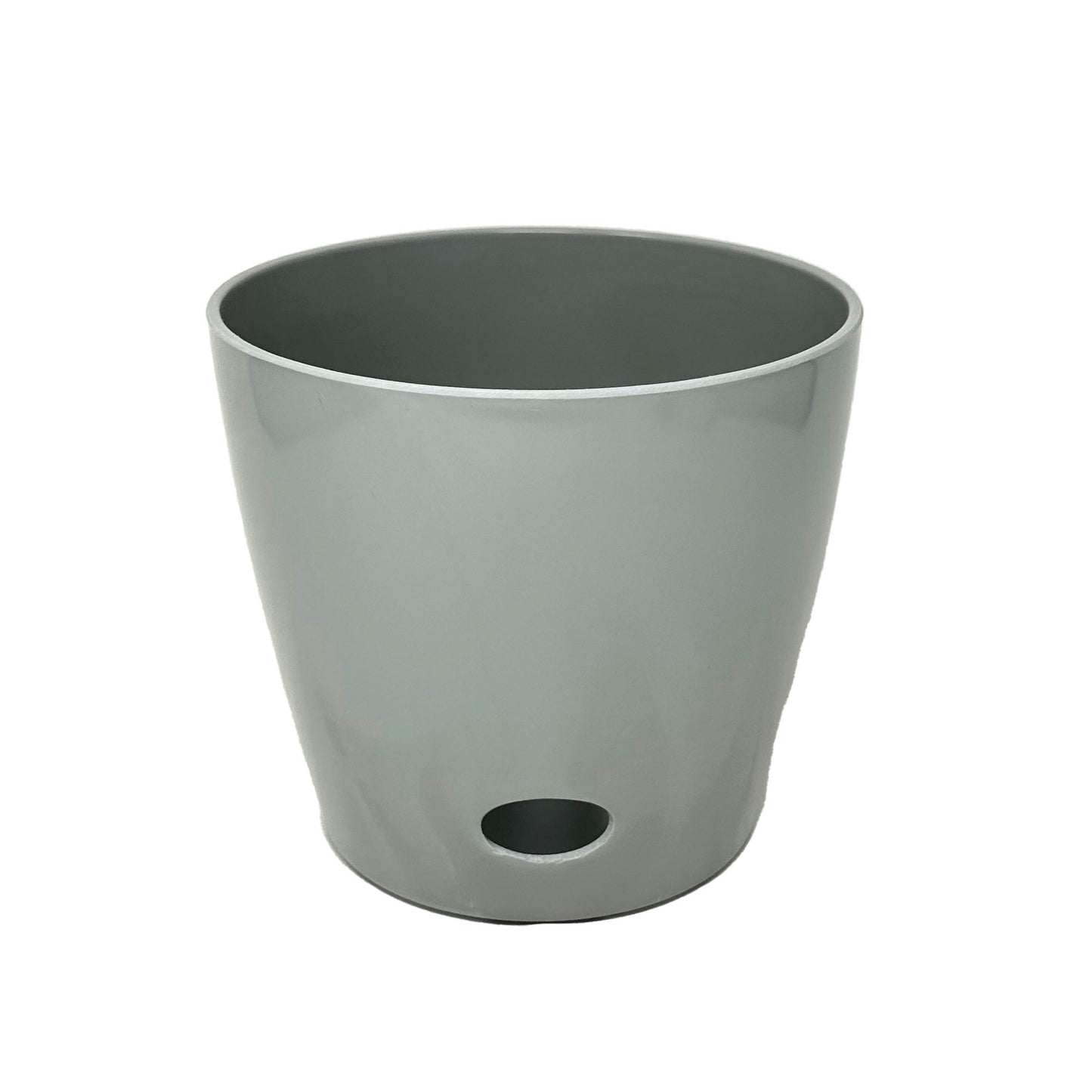 7" Gray Round Self-Watering Bamboo Pot