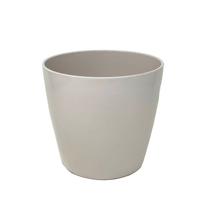 7" Cream Round Self-Watering Bamboo Pot