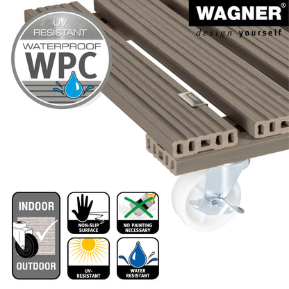 15.4" Taupe Square WPC Plant Caddy