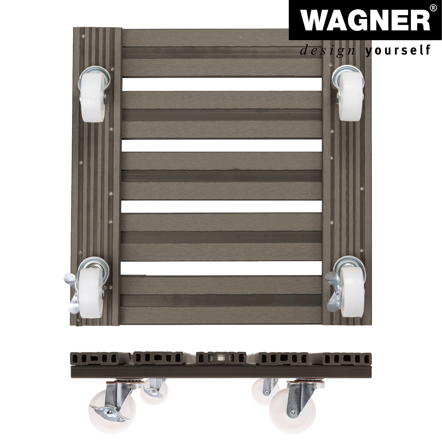 15.4" Taupe Square WPC Plant Caddy