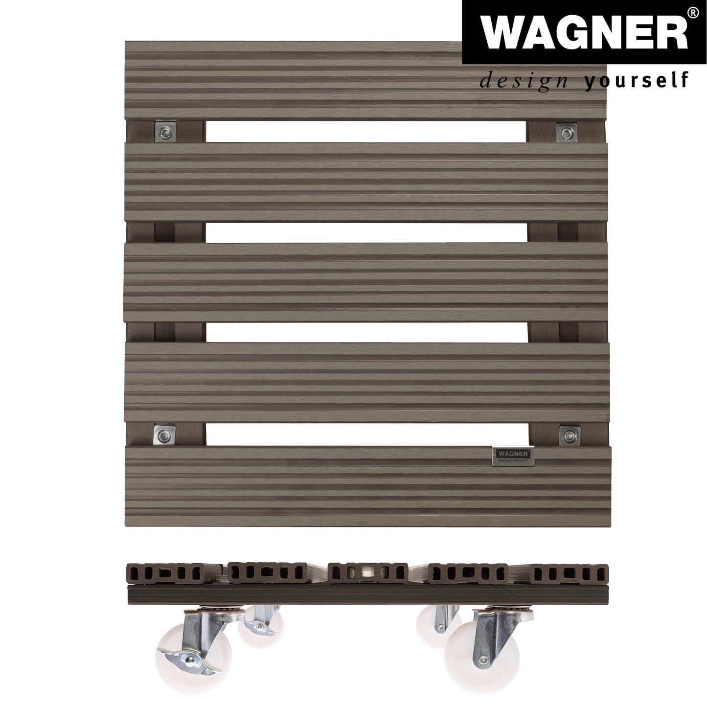 15.4" Taupe Square WPC Plant Caddy