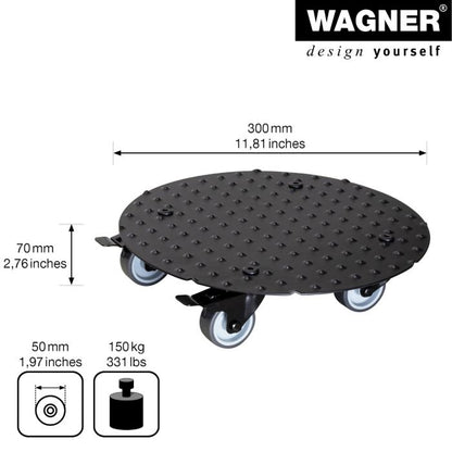 11.8" Black Round Aluminum Plant Caddy