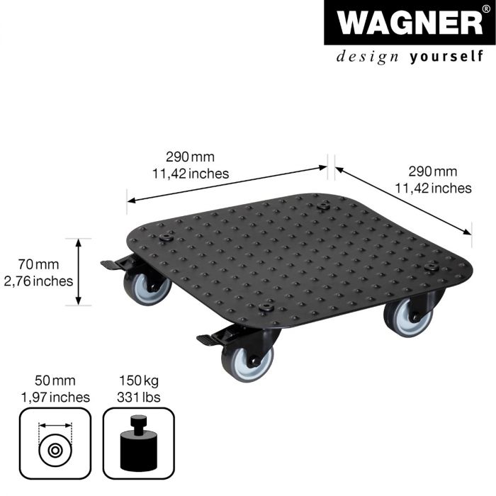 11.4" Black Square Aluminum Plant Caddy