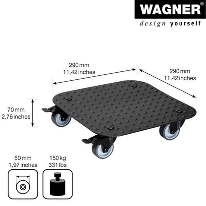 11.4" Black Square Aluminum Plant Caddy