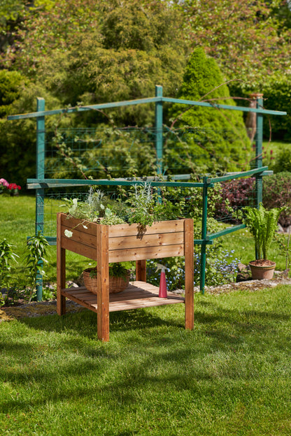Square Raised Bed with Shelf