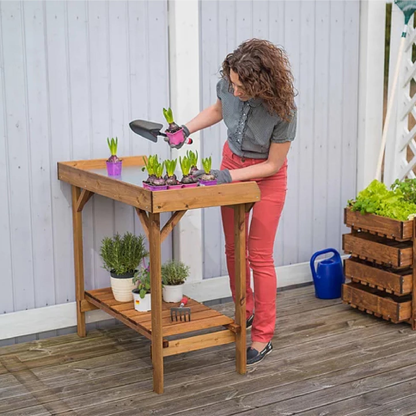 Gardener's Table with Tin Surface