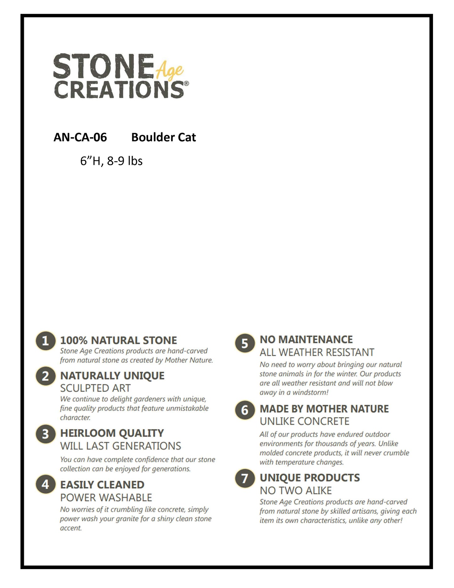 6" Boulder Cat