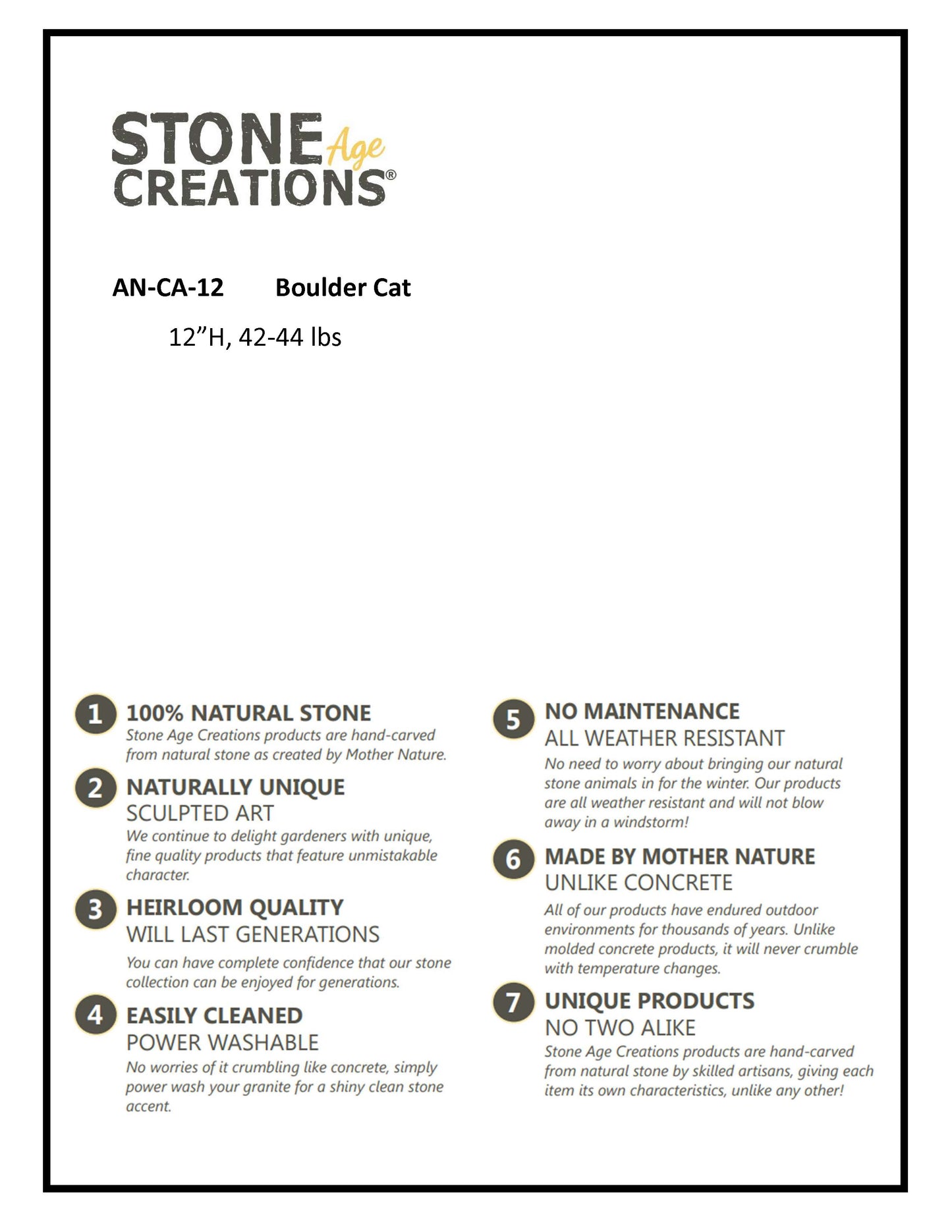 12" Boulder Cat