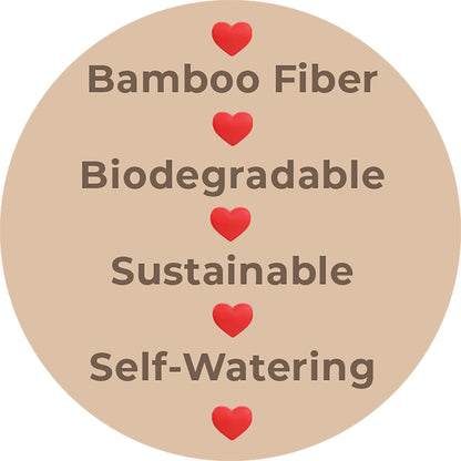 16" Black Rectangular Self-Watering Bamboo Planter