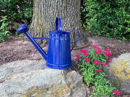 2.1 gal Blue Metal Watering Can/Memory Foam Kneel Cushion
