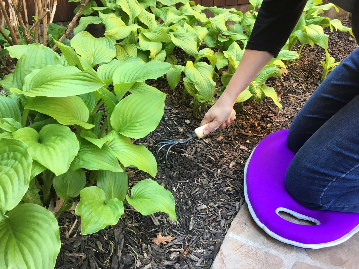 2.1 gal Violet Metal Watering Can/Memory Foam Kneel Cushion