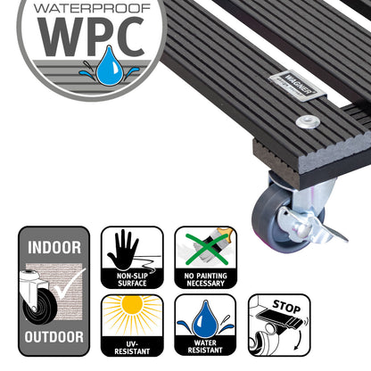 11.4" Gray Square WPC Plant Caddy