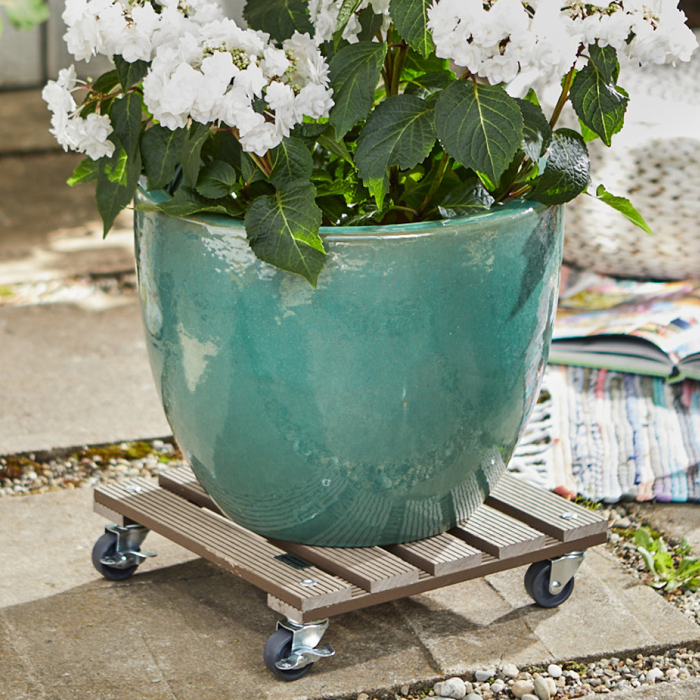 11.4" Taupe Square WPC Plant Caddy