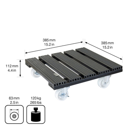 15.4" Gray Square WPC Plant Caddy