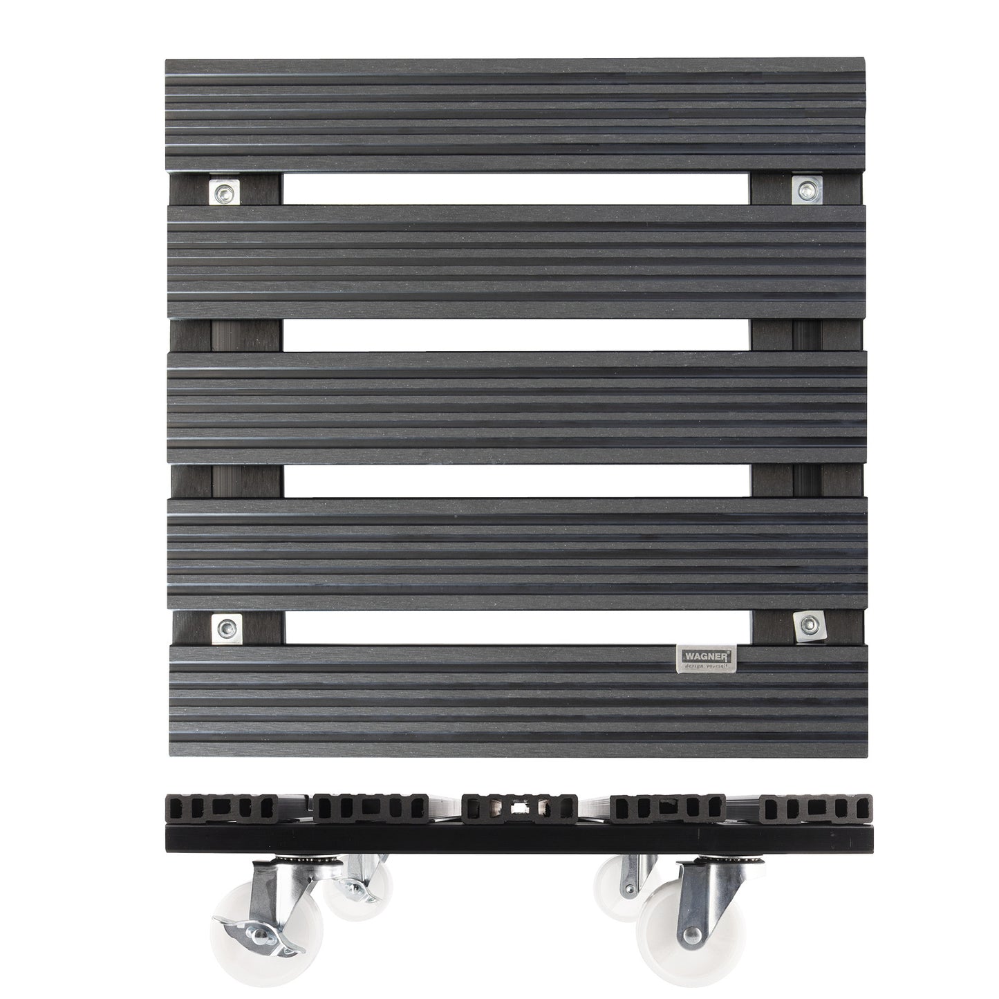 15.4" Gray Square WPC Plant Caddy