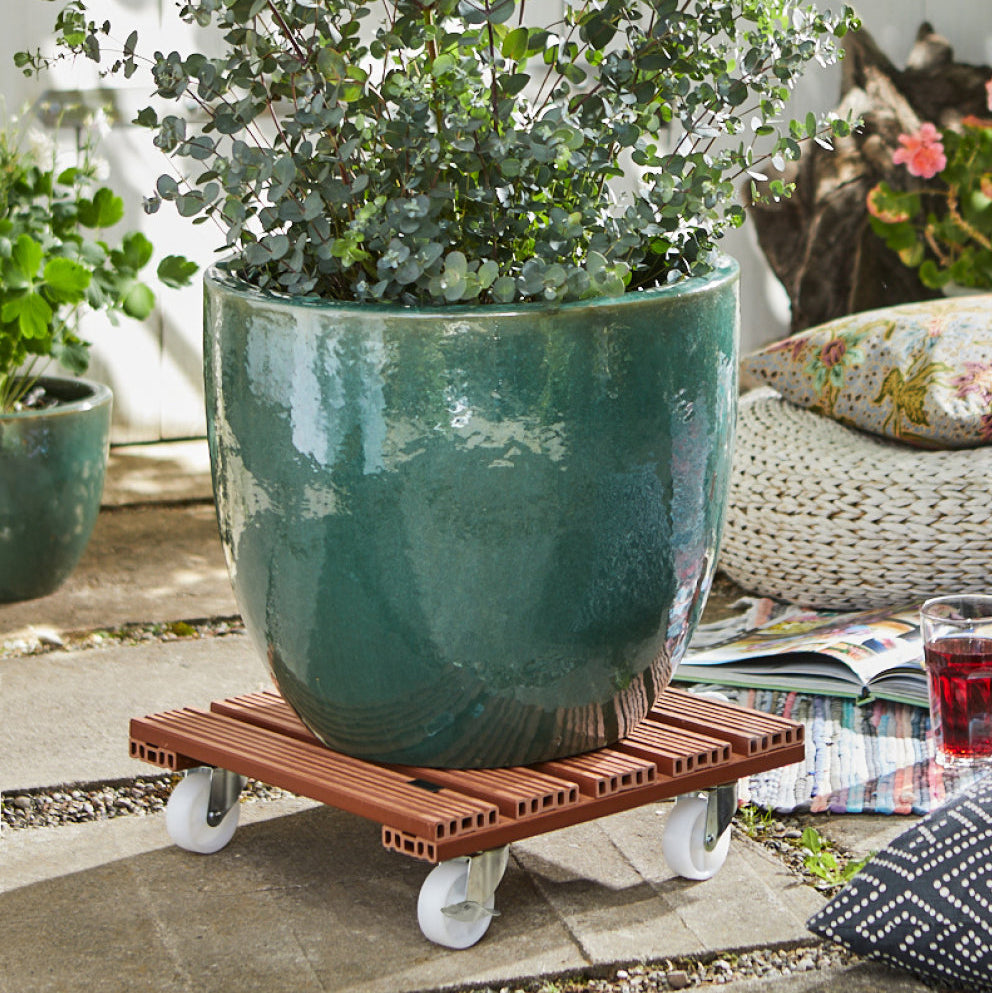 15.4" Terra Cotta Square WPC Plant Caddy
