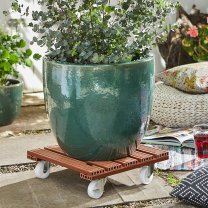 15.4" Terra Cotta Square WPC Plant Caddy