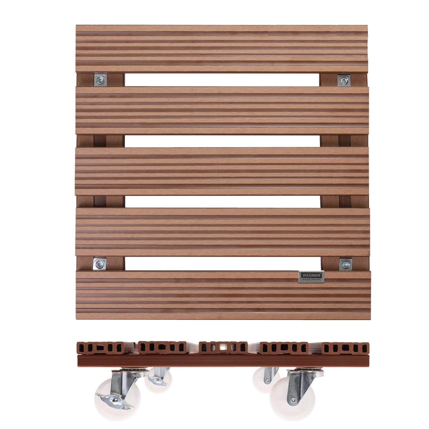 15.4" Terra Cotta Square WPC Plant Caddy
