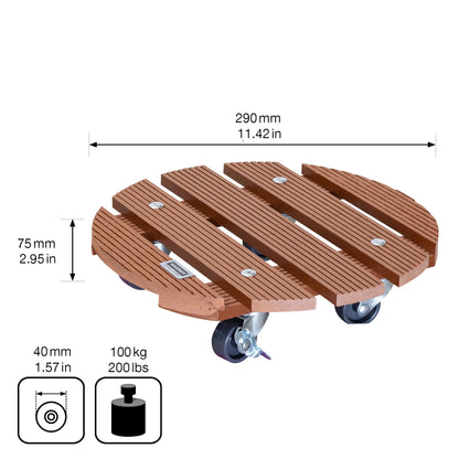 11.4" Terra Cotta Round WPC Plant Caddy