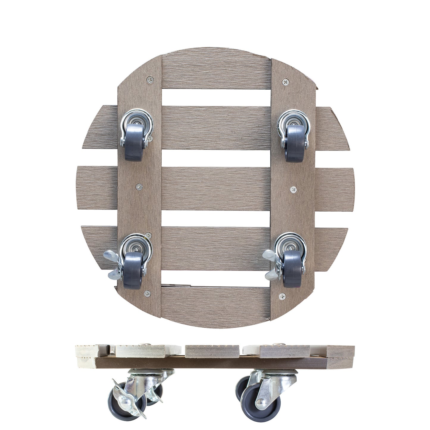 11.4" Taupe Round WPC Plant Caddy