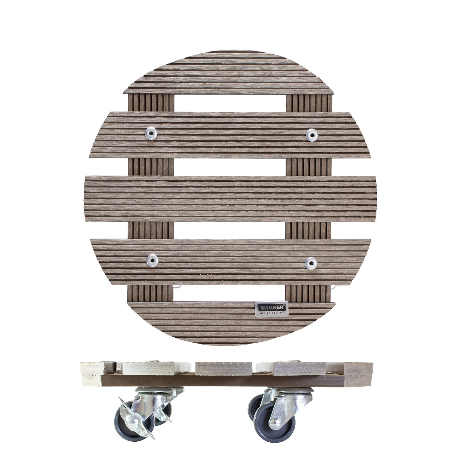 11.4" Taupe Round WPC Plant Caddy