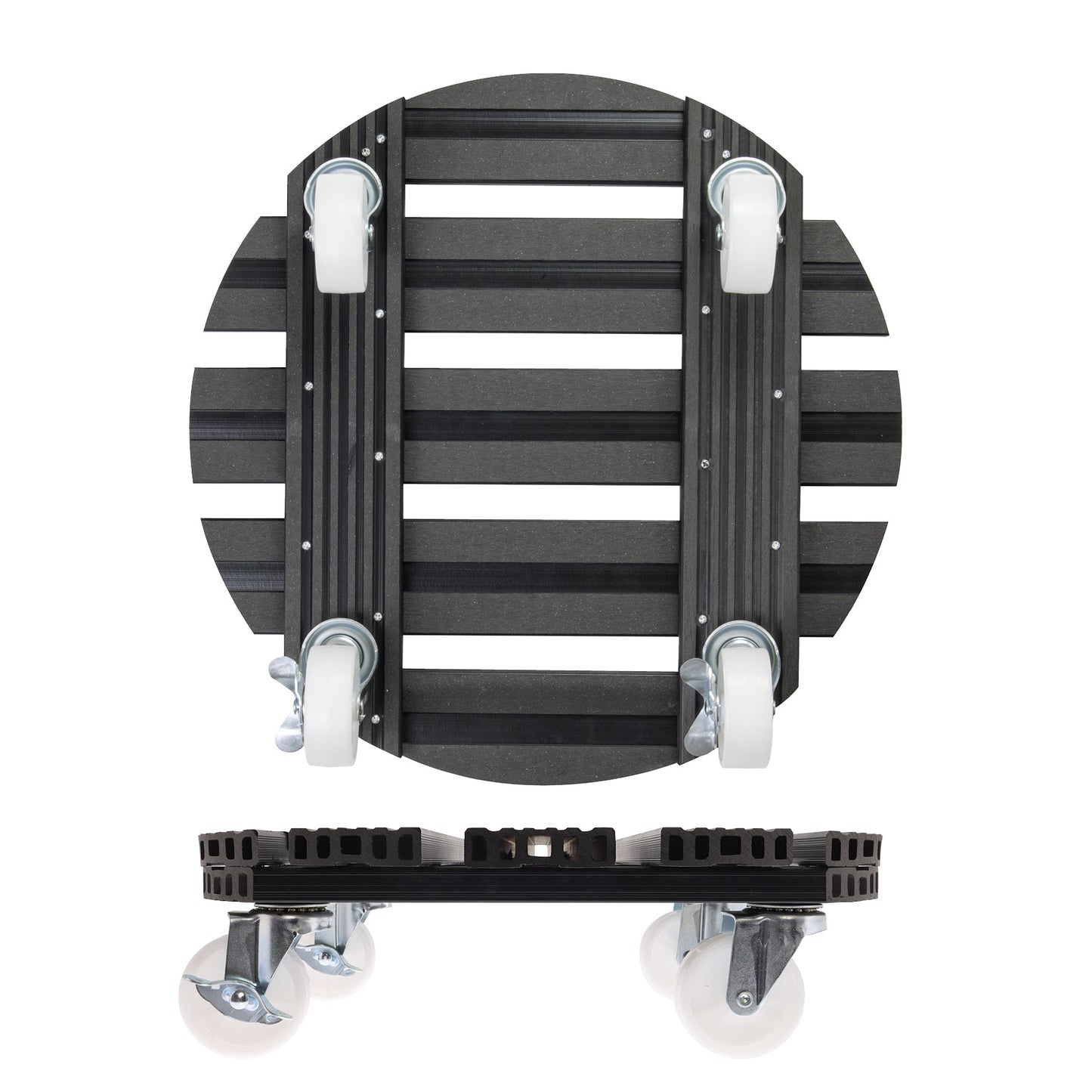 15.1" Gray Round WPC Plant Caddy