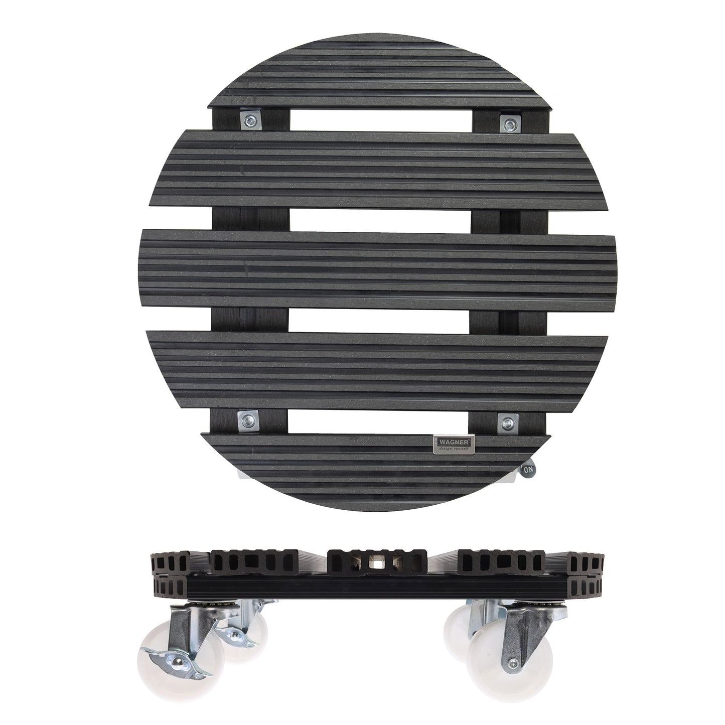 15.1" Gray Round WPC Plant Caddy