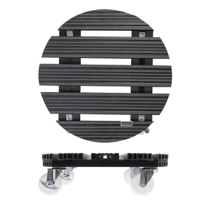 15.1" Gray Round WPC Plant Caddy