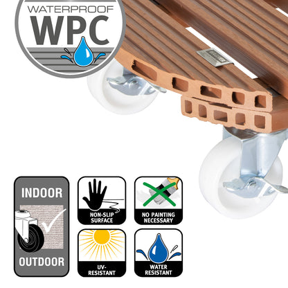 15.1" Terra Cotta Round WPC Plant Caddy
