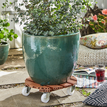15.1" Terra Cotta Round WPC Plant Caddy