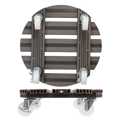 15.1" Taupe Round WPC Plant Caddy