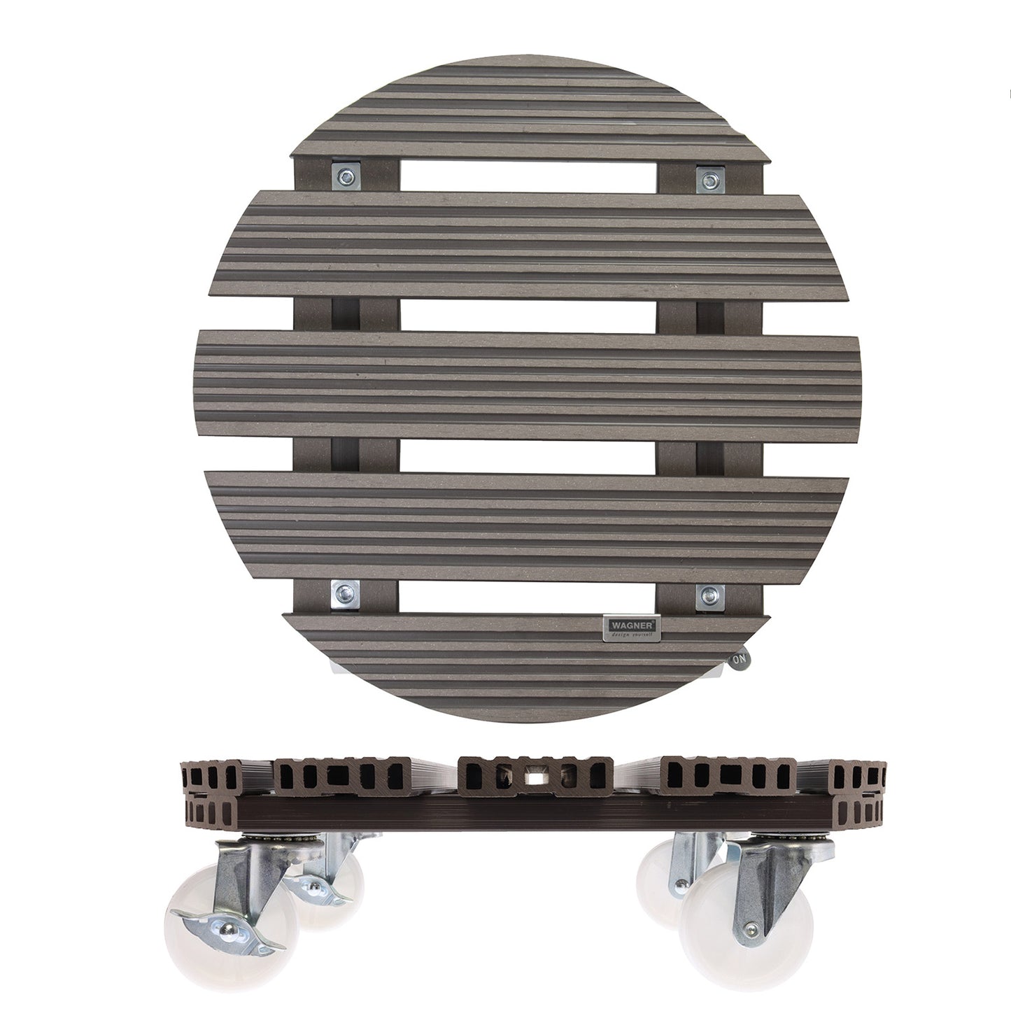 15.1" Taupe Round WPC Plant Caddy